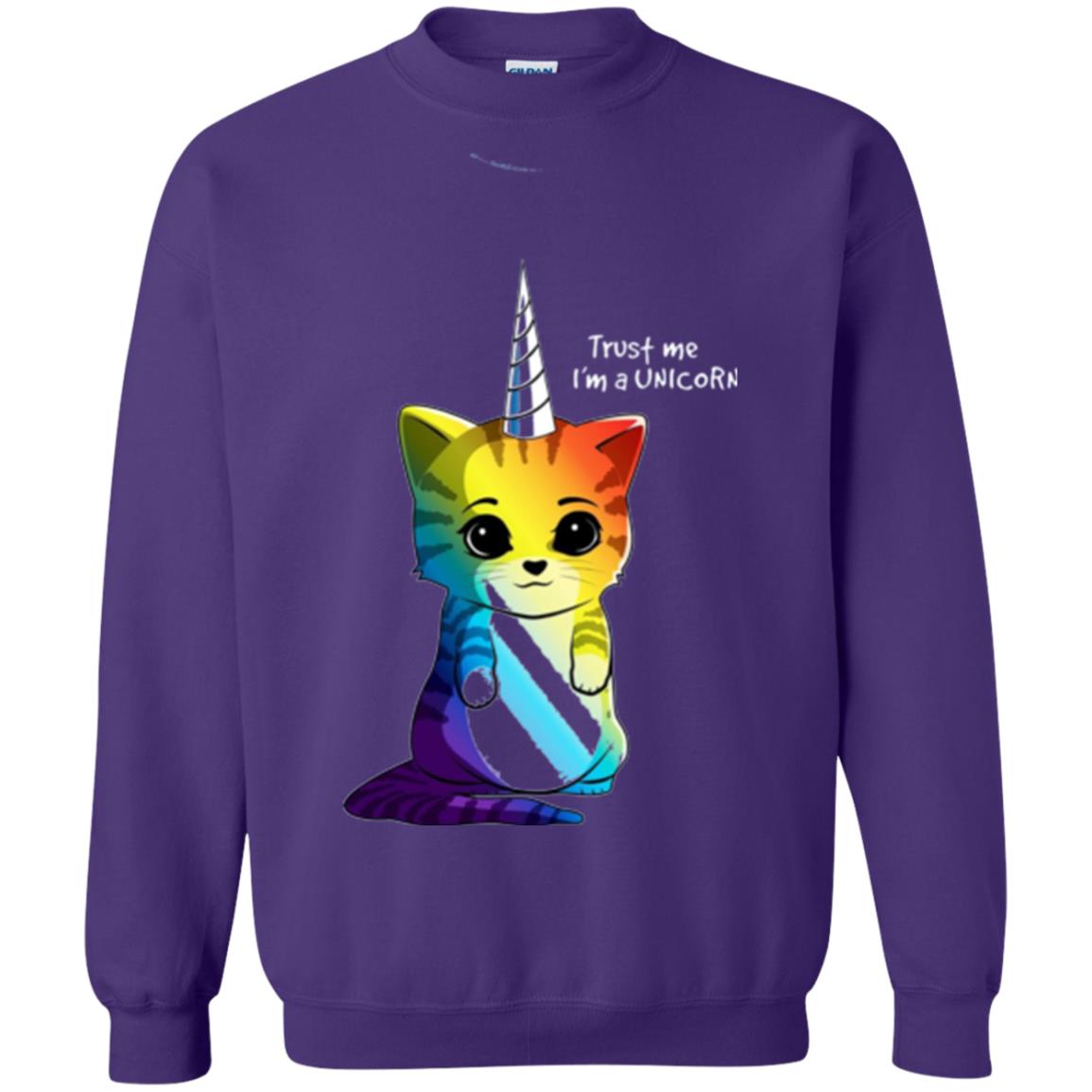 Cat Lovers T-shirt Caticorn Rainbow Trust Me I_m A Unicorn Purple