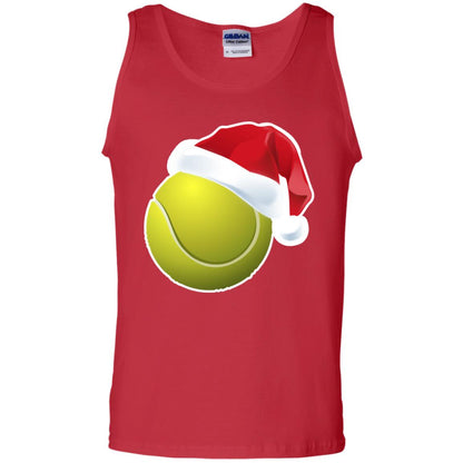 Tennis With Santa Claus Hat X-mas Shirt For Tennis Lovers Red