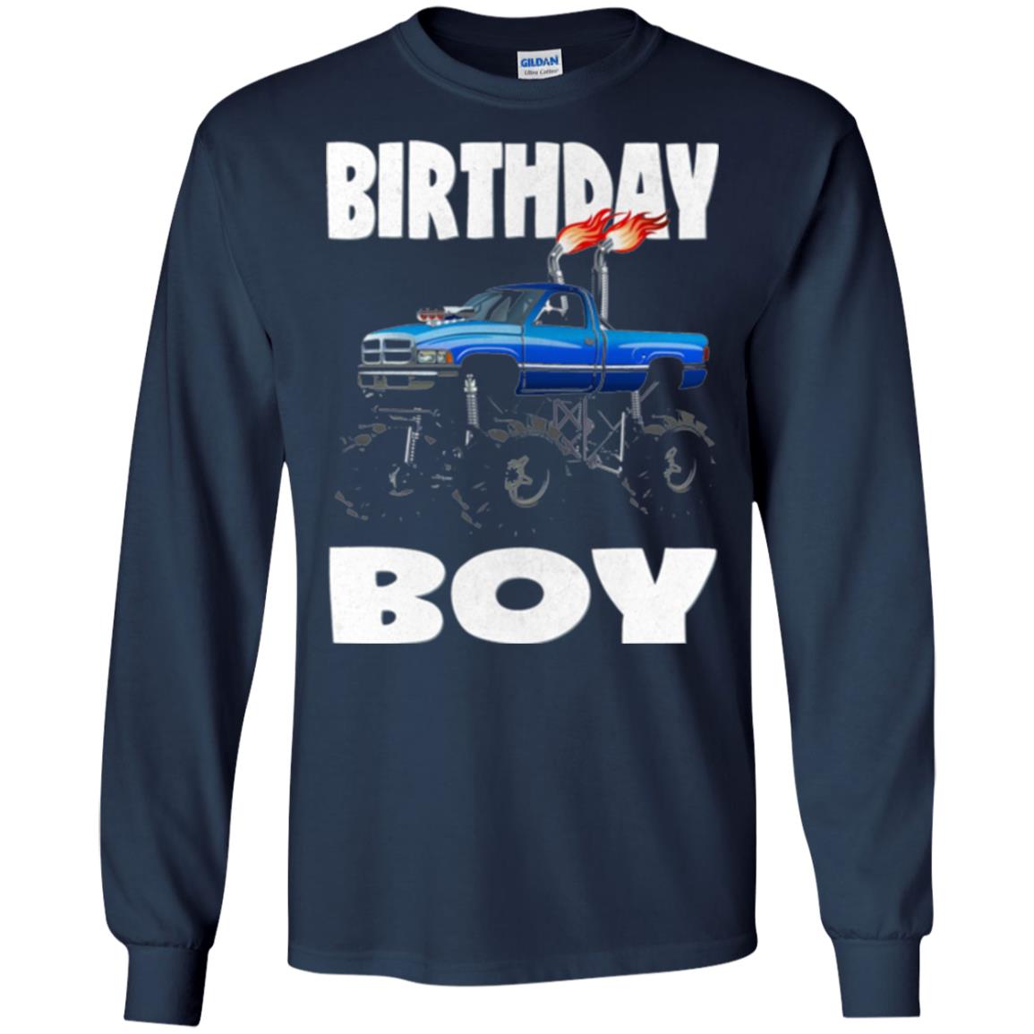 Monster Truck T-shirt Birthday Boy Vintage Navy
