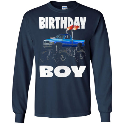 Monster Truck T-shirt Birthday Boy Vintage Navy