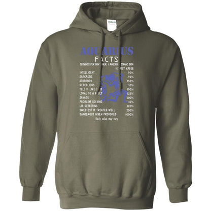 Aquarius Facts 1 Awesome Zodiac Sign Gift Shirt Fo Aquarius Horoscope Military Green