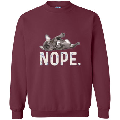 Dog Lover T-shirt Nope Lazy French Bulldog Maroon