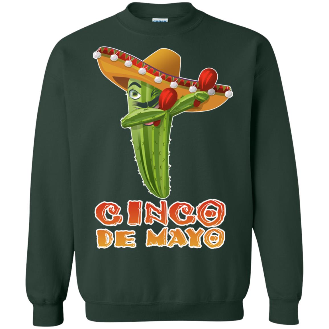 Dabbing Cinco De Mayo Cactus Shirt Forest Green