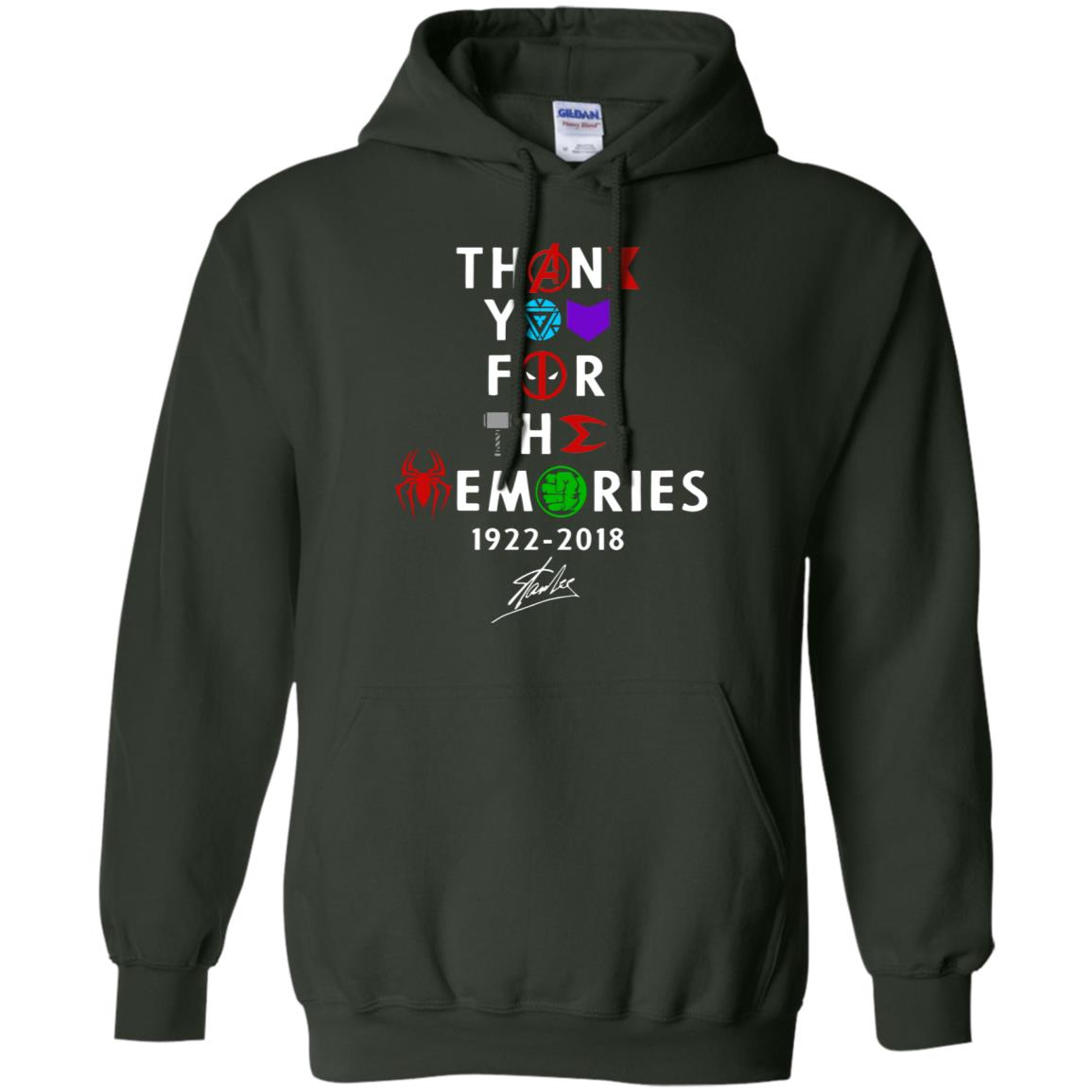 Thank You For The Memories Stan Lee Movie Hero Fan Shirt Forest Green