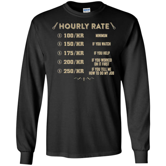 Mechanic T-shirt Mechanic Hourly Rate Black
