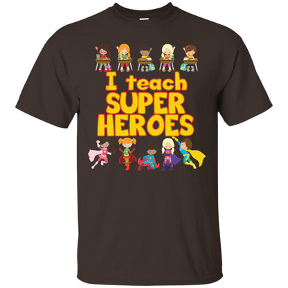 I Teach Super Heroes Comic Book Hero Teacher Tshirt Dark Chocolate