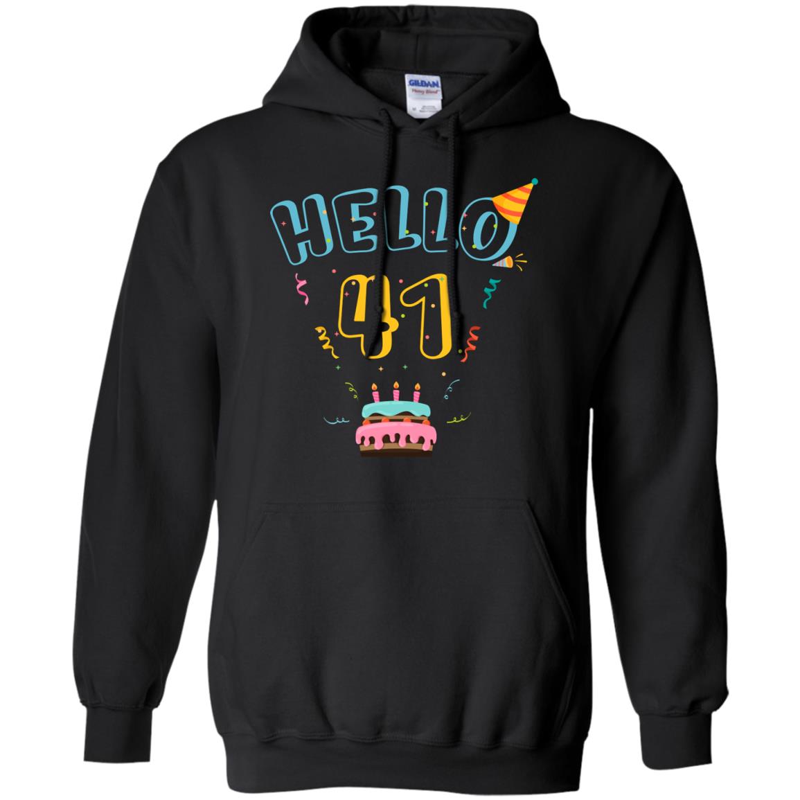 Hello 41 Forty One 41st 1977s Birthday Gift Shirt Black