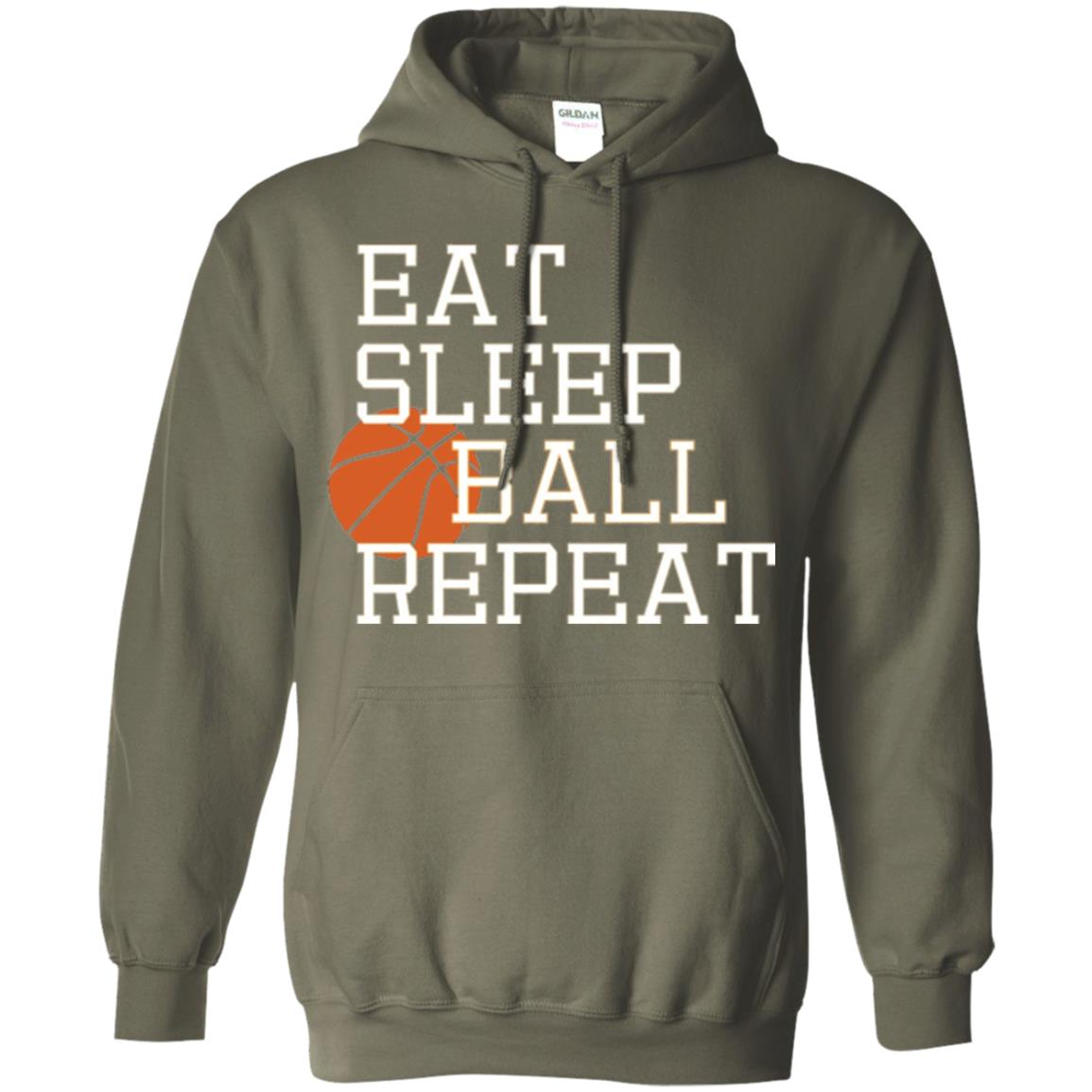 Basketball T-shirt Eat Sleep Basketball Repeat Military Green