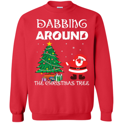 Christmas T-Shirt Dabbing Around The Christmas Tree Red