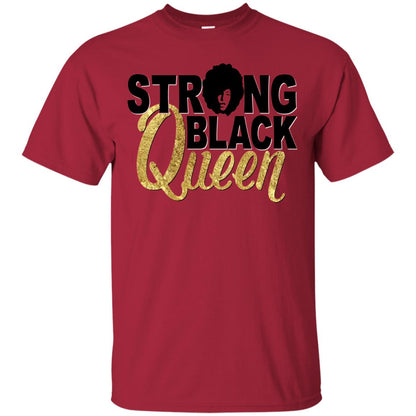 Strong Black Queen Gold Afro Melanin Black Girl Magic T-shirt Cardinal