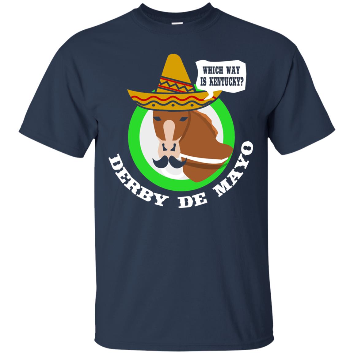 Derby De Mayo Kentucky Sombrero Mexican Horse Race T-shirt Navy
