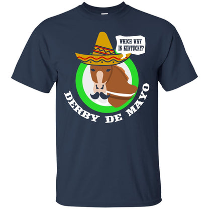 Derby De Mayo Kentucky Sombrero Mexican Horse Race T-shirt Navy
