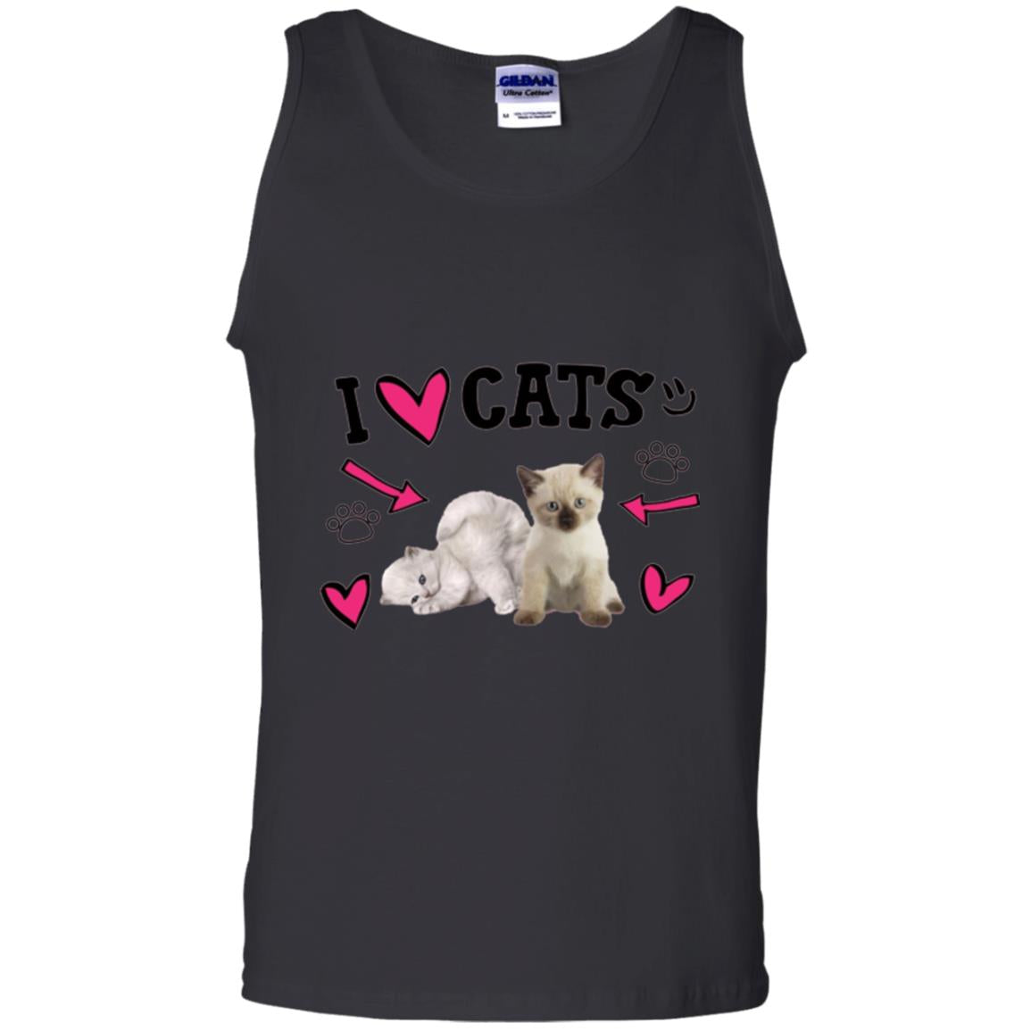 Cat Lover T-shirt I Love Cats Black