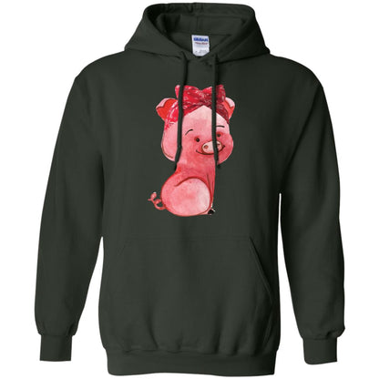 Pig Bandana Cute Pig Lovers Shirt For Girl And Women Forest Green