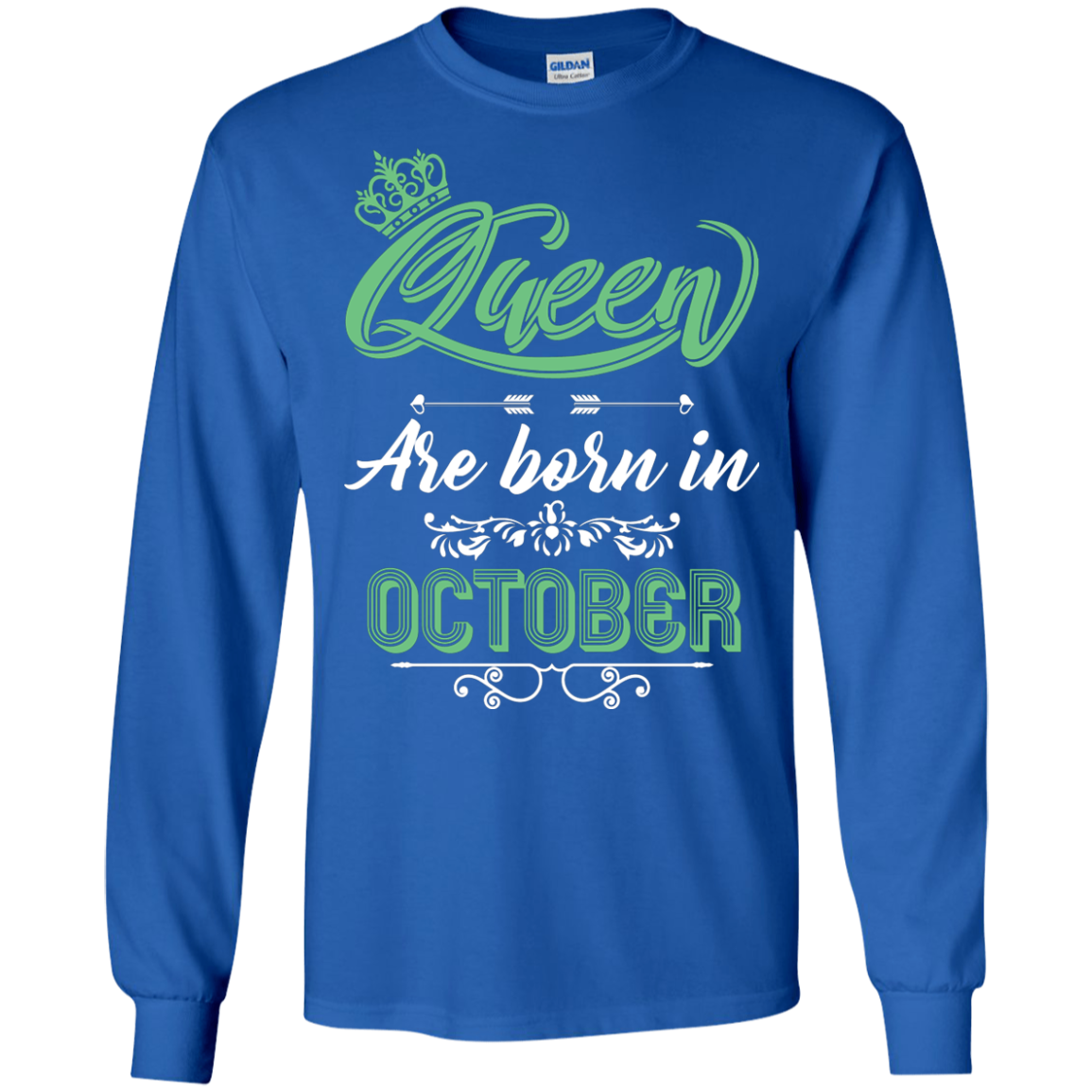 Brithday T-Shirt Queen Are Born In October Royal