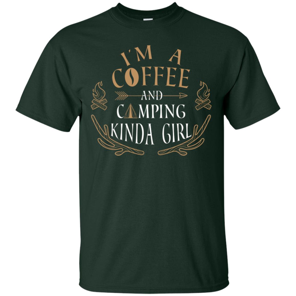 I'm A Coffee And Camping Kinda Girl Shirt Forest