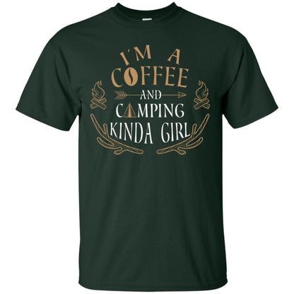 I'm A Coffee And Camping Kinda Girl Shirt Forest