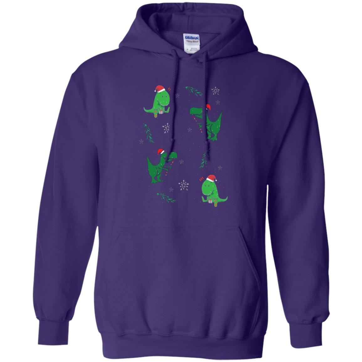 Funny Christmas T-shirt Merry Christmas Dinosaur Purple