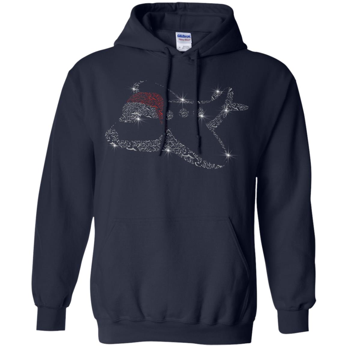Airplane With Santa Hat Merry Christmas Gift Shirt For Mens Womens Kids Navy