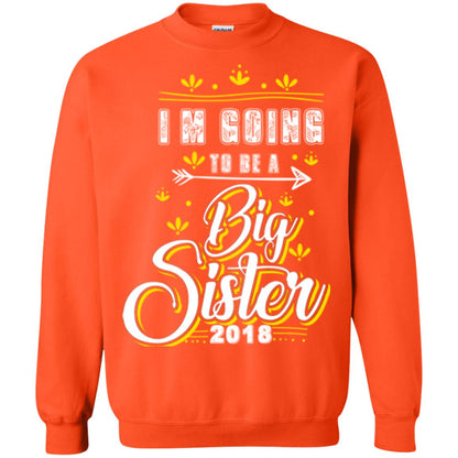 Family T-shirt I'm Going To Be A Big Sister 2018 Orange