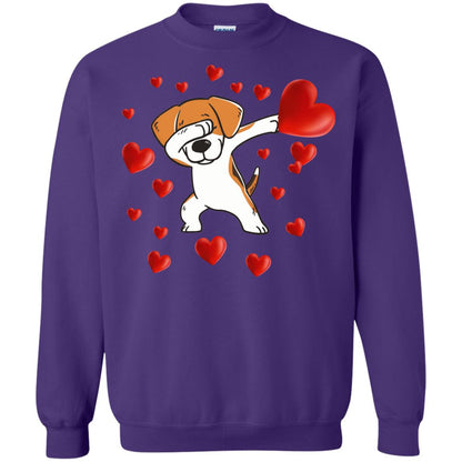 Valentines Day T-shirt Dabbing Dog Purple