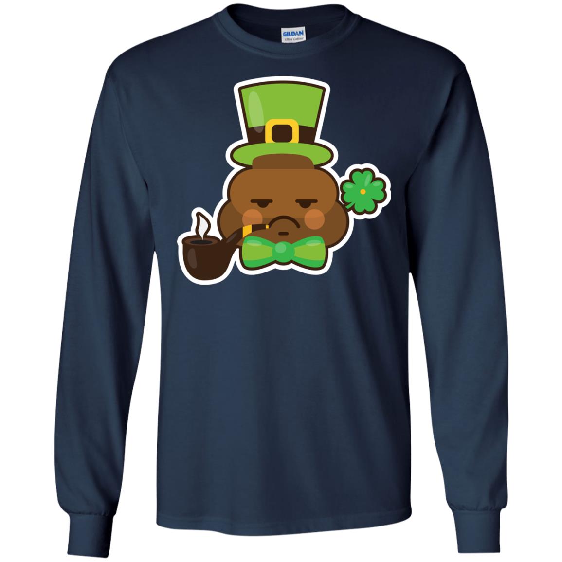 Saint Partick's Day T-shirt Leprechaun Poop Emoji With Patrick Hat Navy