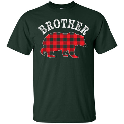 Christmas T-shirt Red Plaid Brother Bear Forest Green