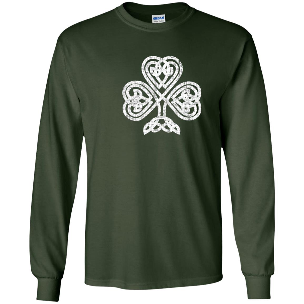 Irish Shamrock Knot Symbol St. Patrick_s Day T-shirt Forest Green