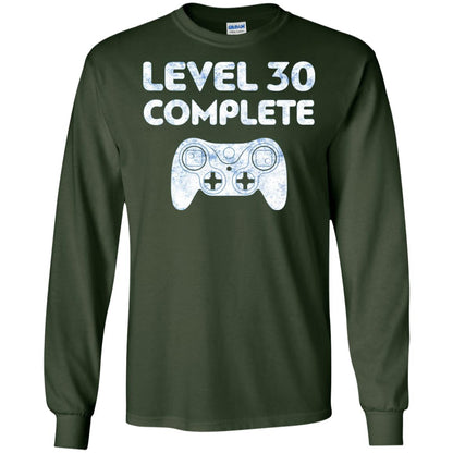 Level 30 Complete Video Gamer 30th Birthday Shirt Forest Green