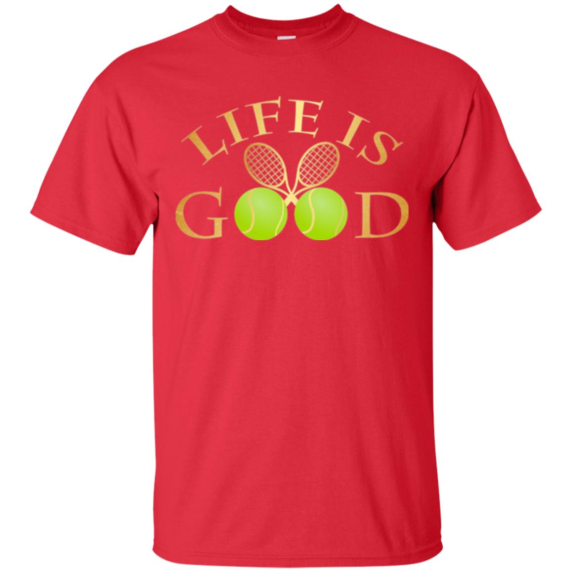 Tennis Lovers T-shirt Life Is Good Red
