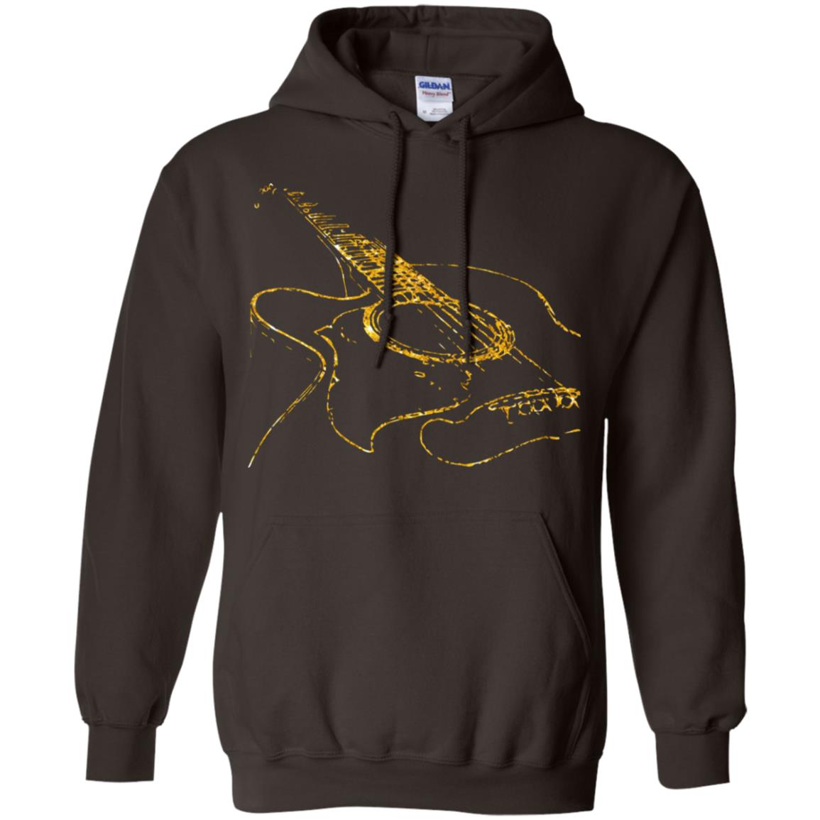 Guitar Gold Guitarist Gift Shirt For Mens Or Womens Dark Chocolate