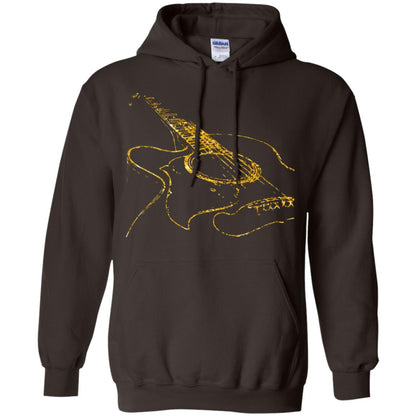 Guitar Gold Guitarist Gift Shirt For Mens Or Womens Dark Chocolate