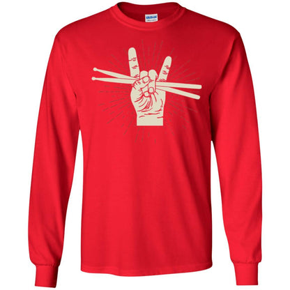 Drummer T-shirt Drumsticks Percussion Rock Red