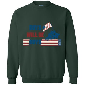 Boys Will Be Boys Military ShirtG180 Gildan Crewneck Pullover Sweatshirt 8 oz.