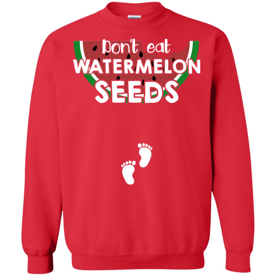 Don_t Eat Watermelon Seeds Pregnancy Announcement Shirt Red