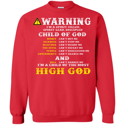 Christian T-shirt Warning I’m A Spirit-filled Spirit-lead Discipled Child Of God Red