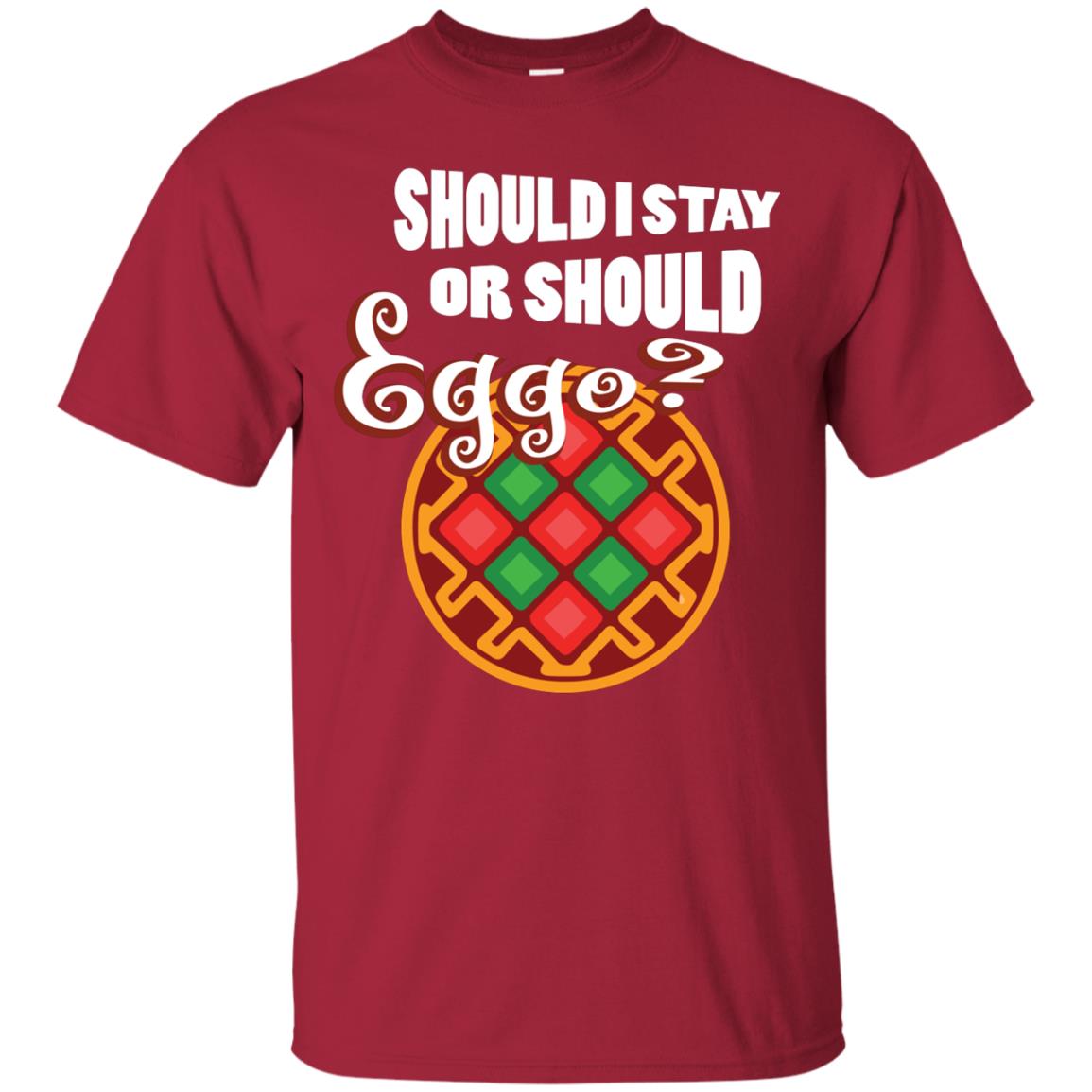 Waffle Lover T-shirt Should I Stay Or Should Eggo Cardinal