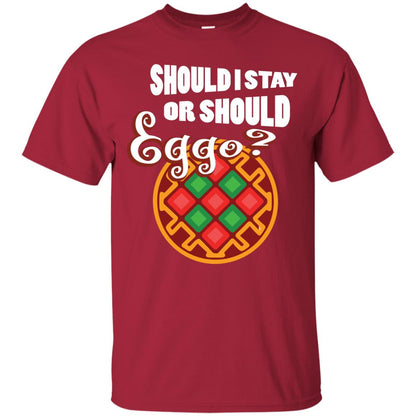 Waffle Lover T-shirt Should I Stay Or Should Eggo Cardinal