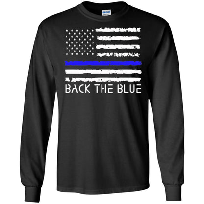 Thin Blue Line T-shirt Back The Blue Black