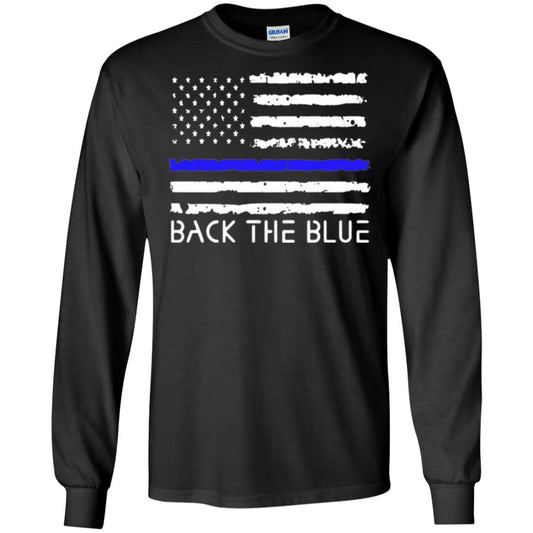 Thin Blue Line T-shirt Back The Blue Black