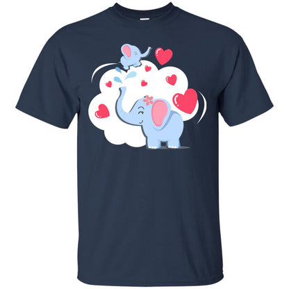 Mothers Day On 13th Of May Elephant Mom And Kid Shirt Navy