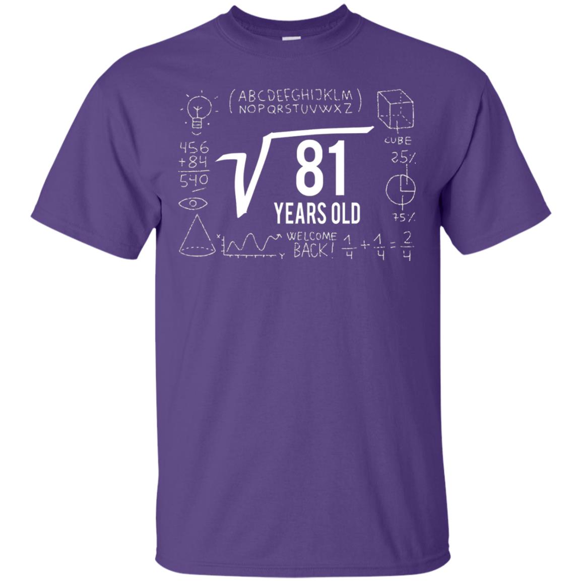 Square Root Of 81 9th Birthday T-shirt Purple