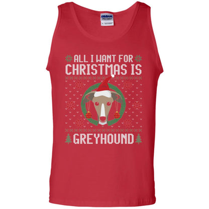 Chirstmas T-shirt All I Want For Christmas Is Greyhound Red