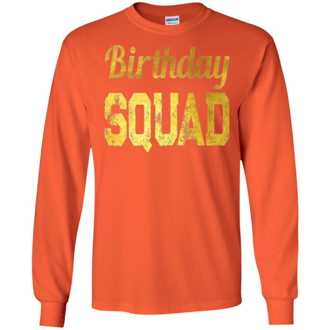 Birthday Squad Gold T-shirt Orange