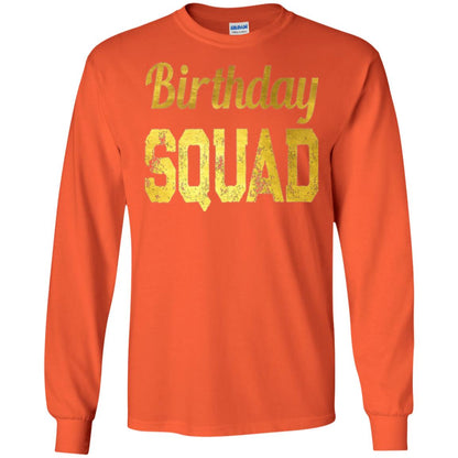 Birthday Squad Gold T-shirt Orange