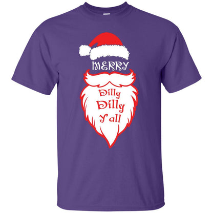 Christmas T-shirt Merry Dilly Dilly Y'all Purple