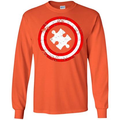 Autism Awareness T-shirt Captain Autism Superhero Orange