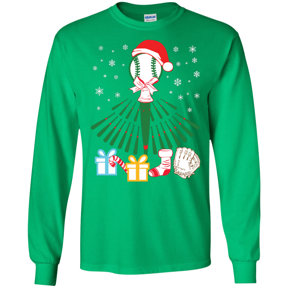 Baseball Christmas T-Shirt Irish Green