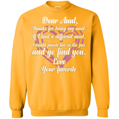 Dear Aunt Thank For Being My Aunt Family T-shirt Gold