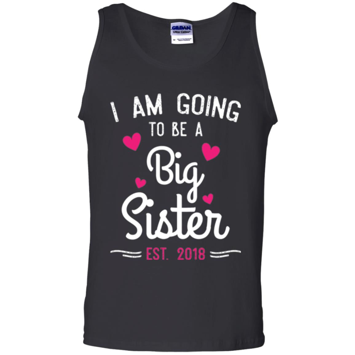 Family T-shirt I Am Going To Be A Big Sister Estimated 2018 Black